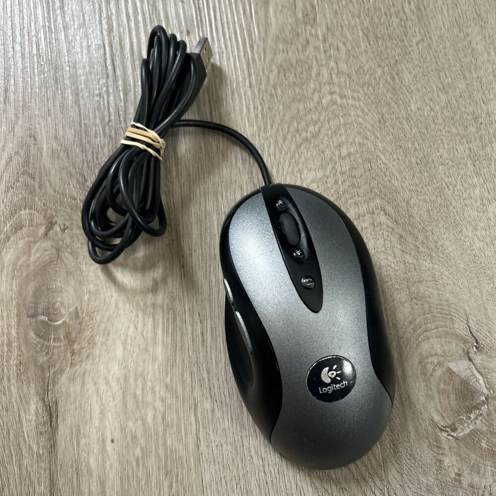 Logitech MX500 Optical Gaming Mouse Wired USB 8 Button Silver Black Tested Works